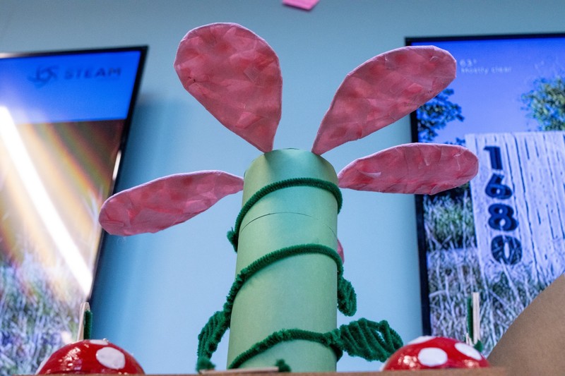 STEAM Center students display creative interior design projects and seasonal installations built through hands-on, collaborative learning.