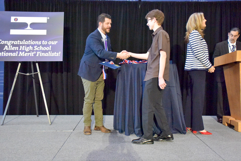 Assistant Principal Chris Koder thanks Merit Finalist