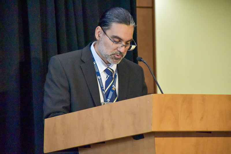 Advanced Academics Coordinator Jose Salas speaks at Merit Finalist Breakfast