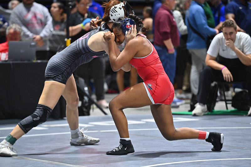Girls wrestling action