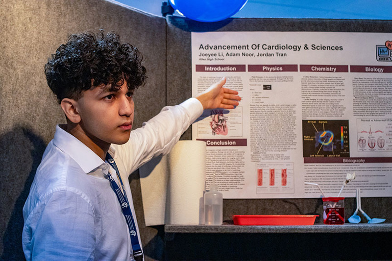 AHS Student discusses IB  Science Expo project