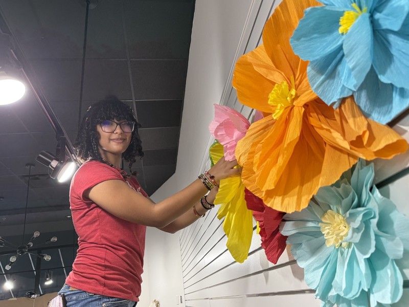 AHS CTE students work on Watters Creek Easter Bunny display