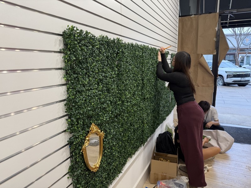 AHS CTE students work on Watters Creek Easter Bunny display