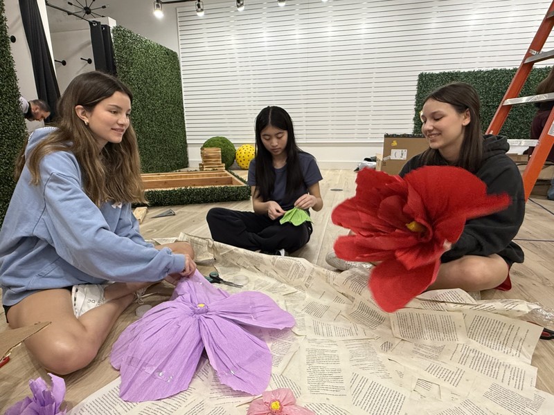 AHS CTE students work on Watters Creek Easter Bunny display