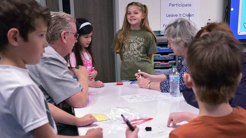 Silver Eagles with Olson students