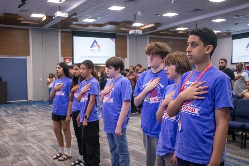 Special thanks to students from Ford Middle School Hope Squad for leading the Board in the Pledge of Allegiance.