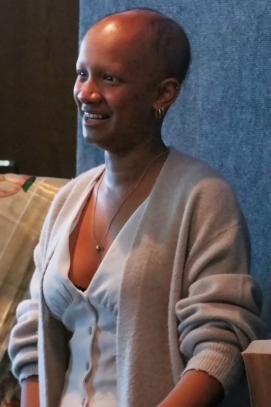 IB student at Theory of Knowledge exhibit