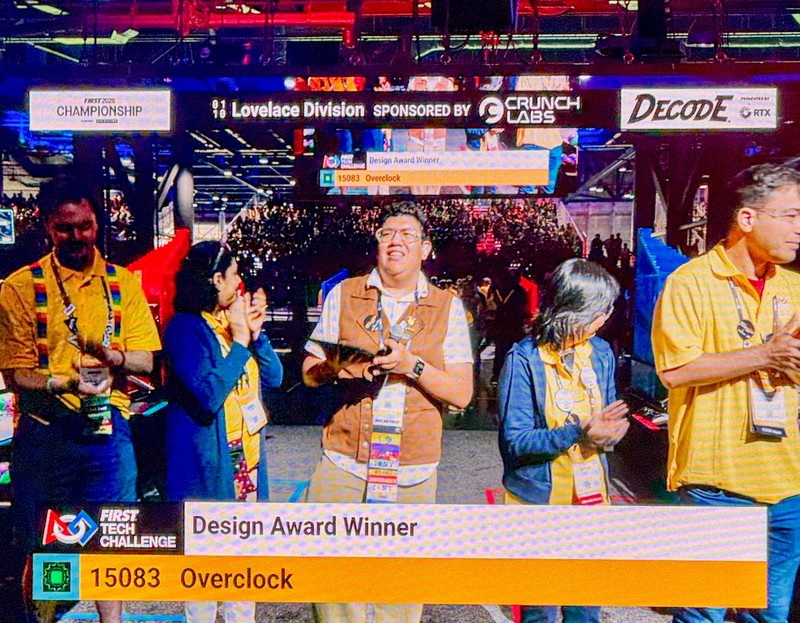Team Overclock 15083 Secures Design Award and Division Finalist Spot at World Championship