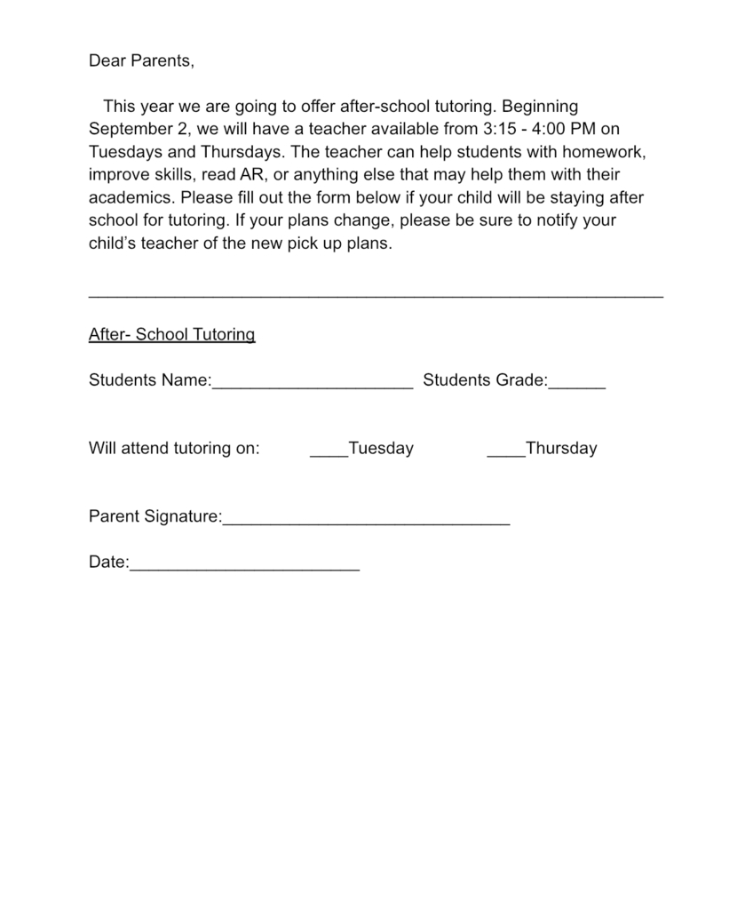 After School Tutoring