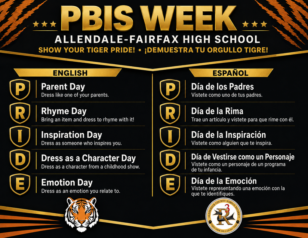AFHS PBIS kickoff Week. Follow district dress code policy.