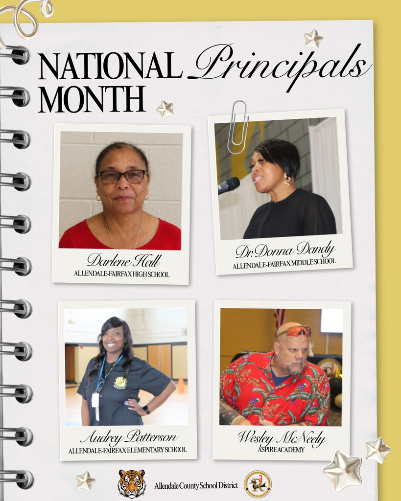 national aspire academy Principals Wesley McNeely Allendale-fairfax high school allendale-fairfax middle school allendale-fairfax elementary school Darlene Hall Audrey Patterson Dr.Donna Dandy month Allendale County School District
