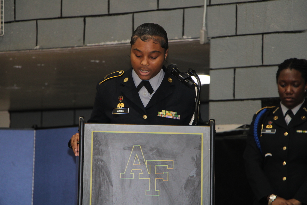 JROTC student speaking