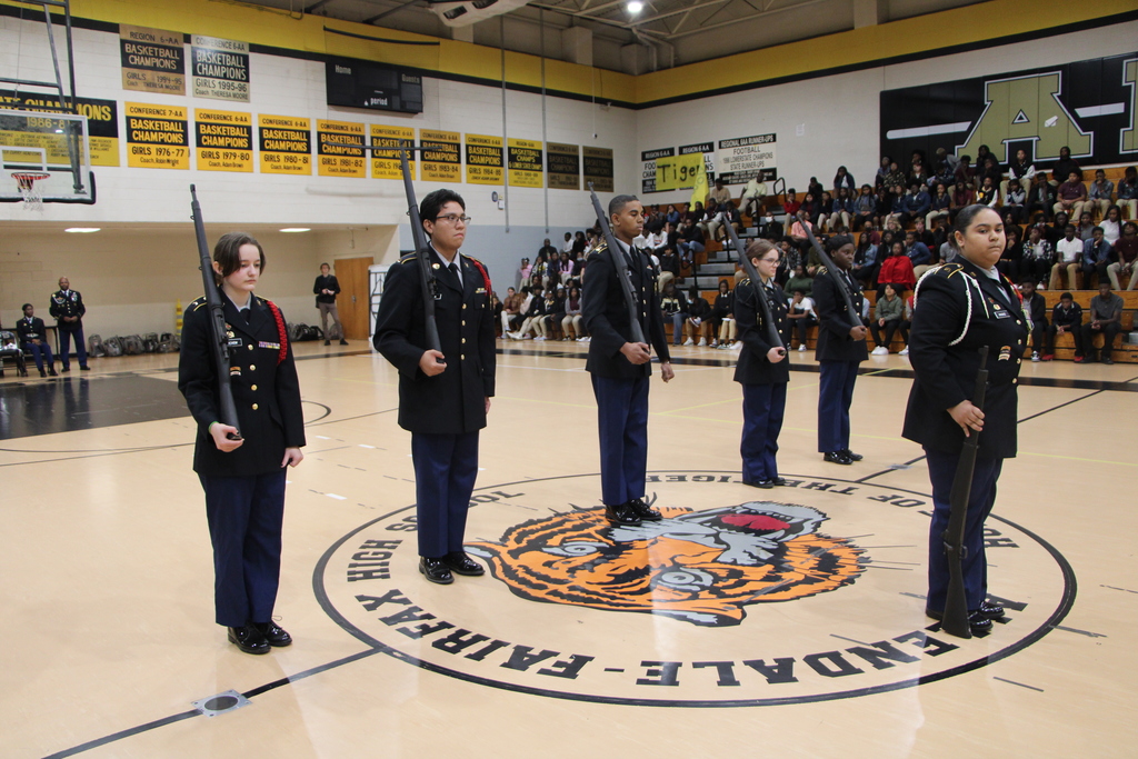 JROTC students doing a routine