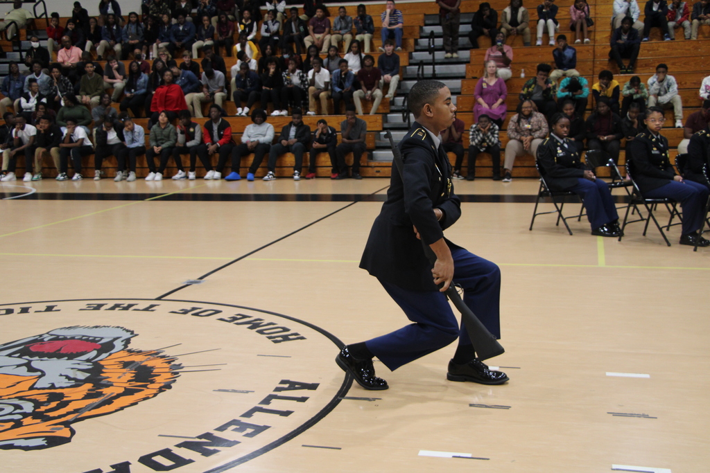 JROTC student giving a performance