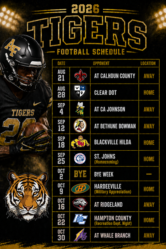 football schedule tigers 2026