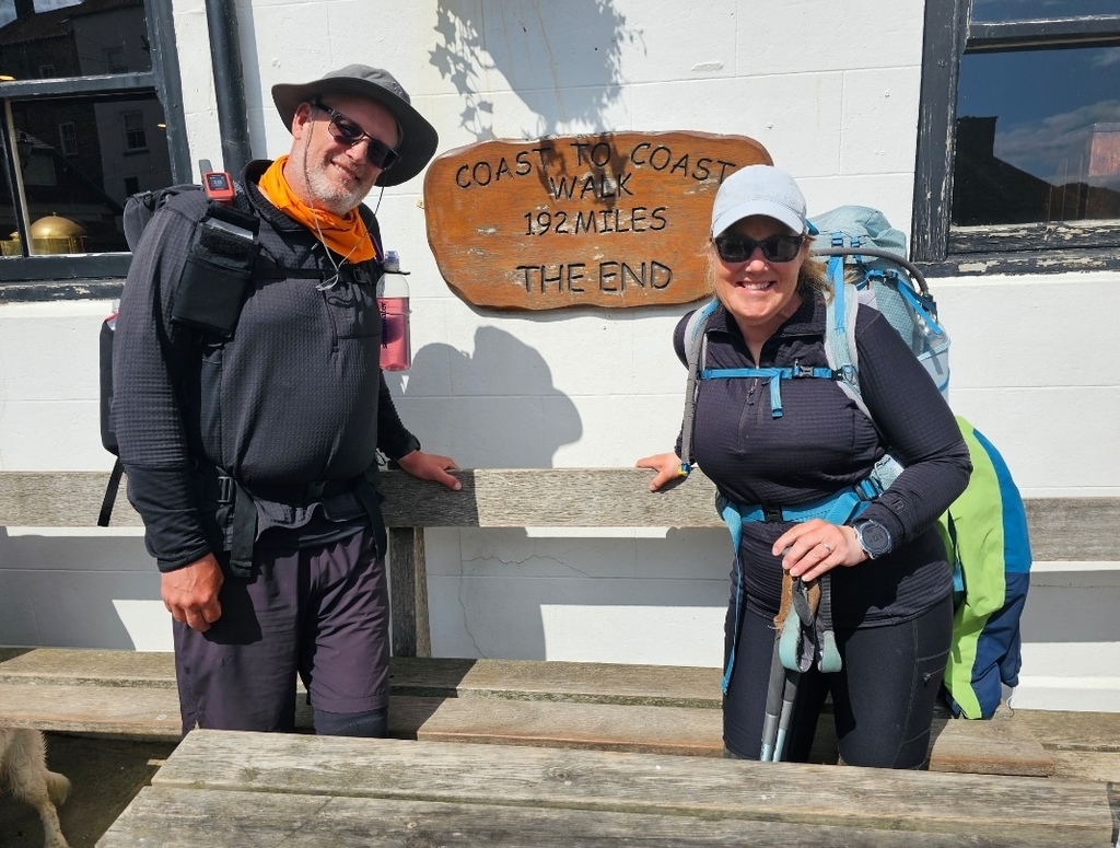 Mrs. Bowser and her husband at the end of the hike