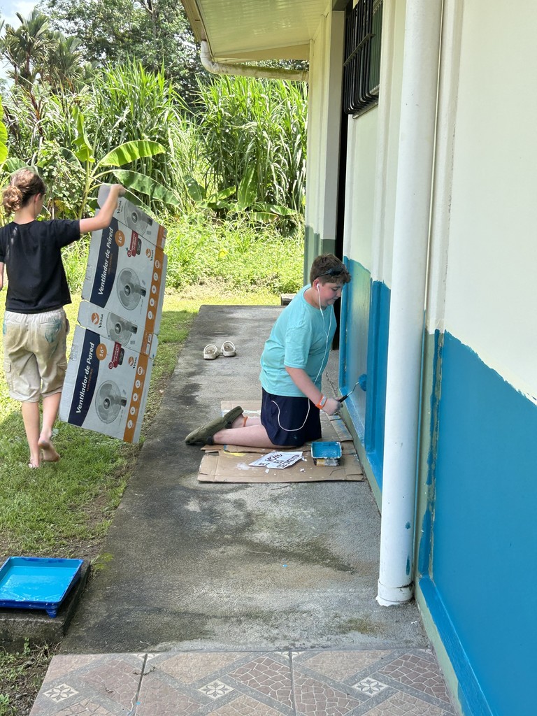 a student painting
