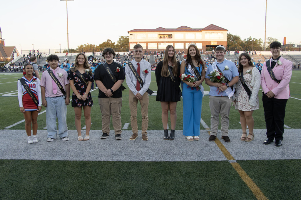 Homecoming court photo at the football game