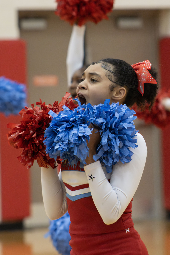 a cheer leader performing