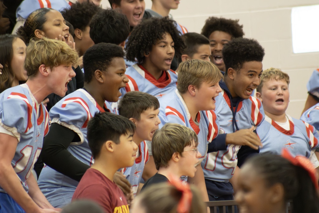 students cheering