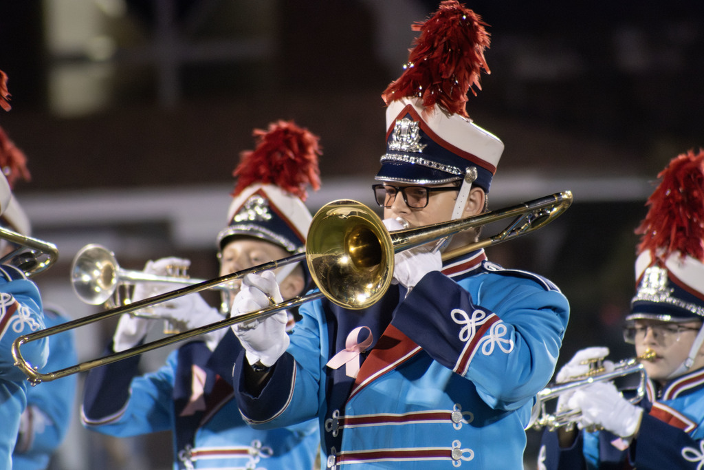 Student playing the trumbone