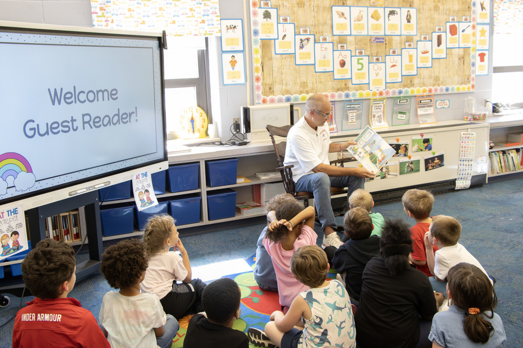 Mr. Jackson reading to students