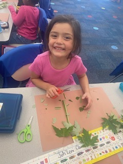 Students making their leaf man