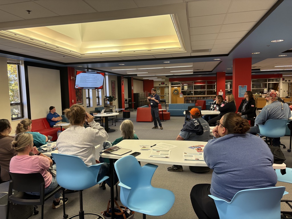Staff listening to a presentation