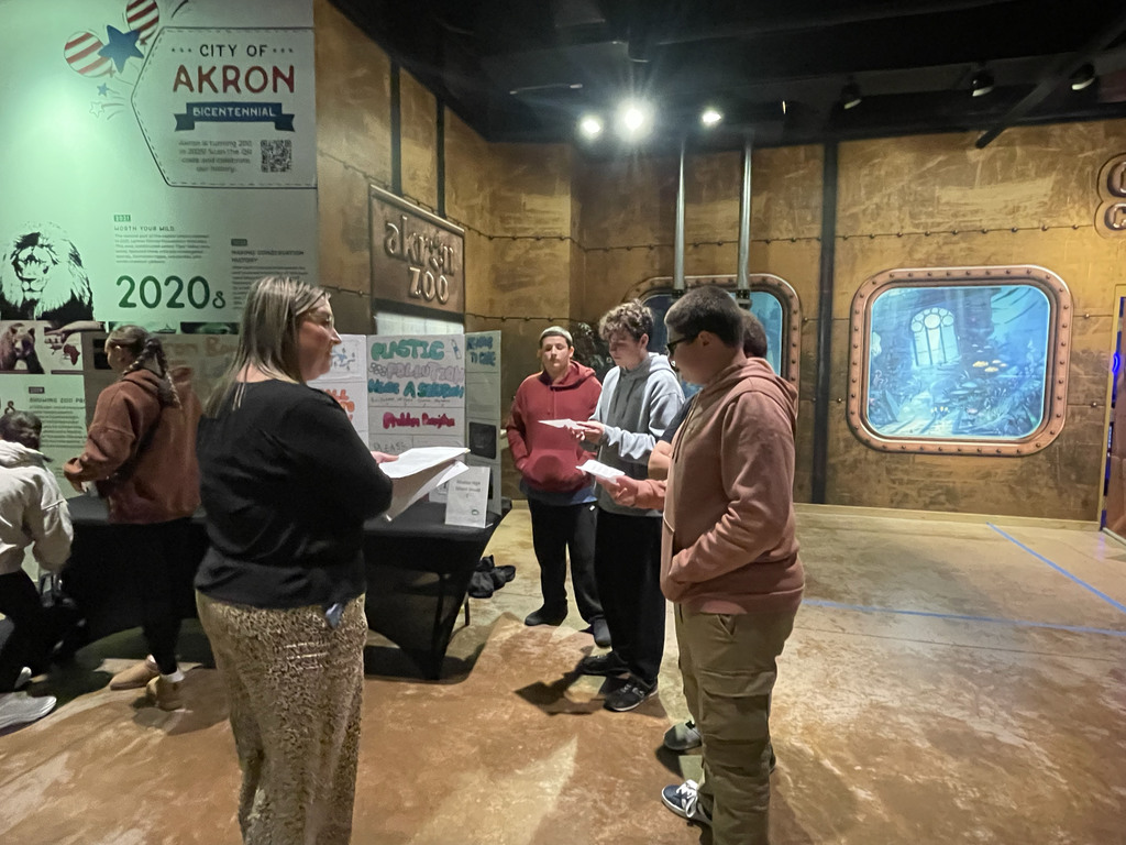 Students presenting at the Akron Zoo