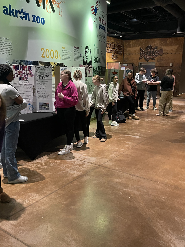 Students presenting at the Akron Zoo