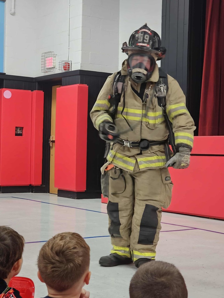 Firefighter Kinser in his gear