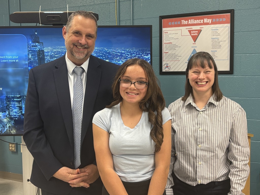 Allyssa Schaffert with Mr. Gress and Ms. Canfield-Simbro