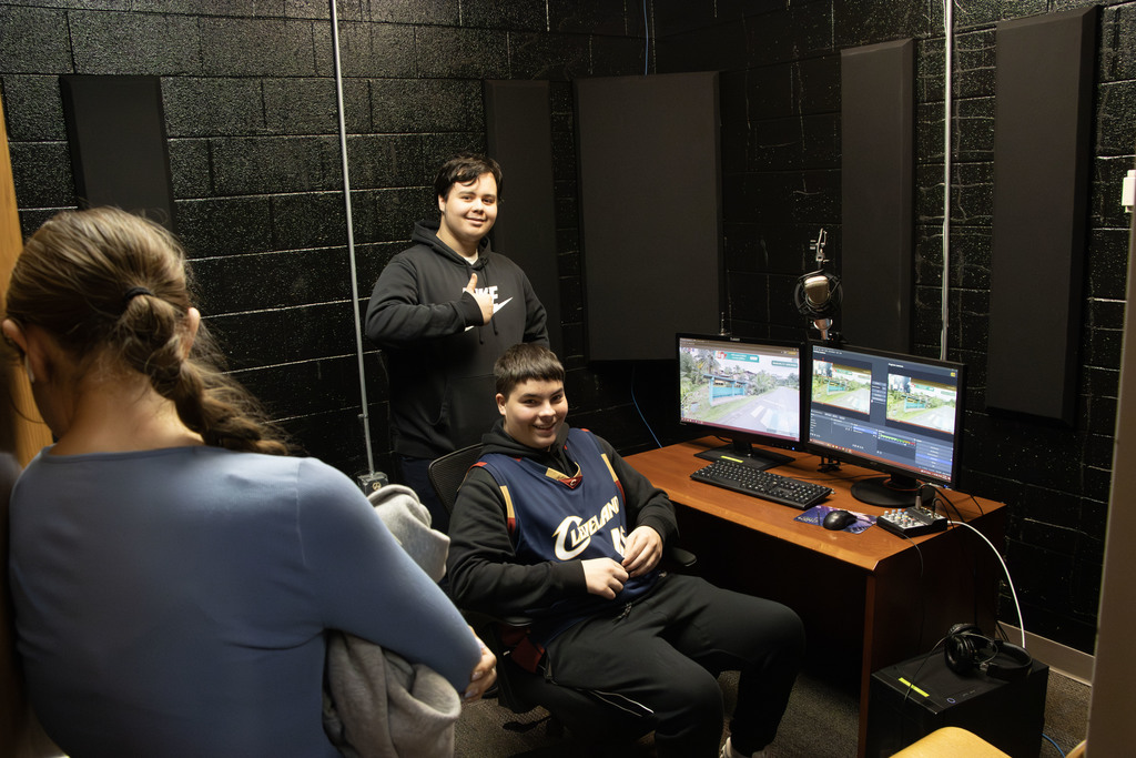 Students touring video productions