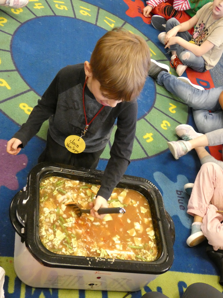 Students making stone soup