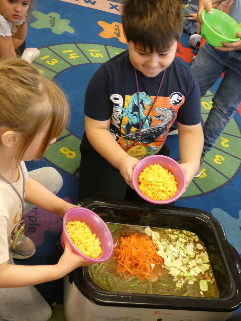 Students making stone soup