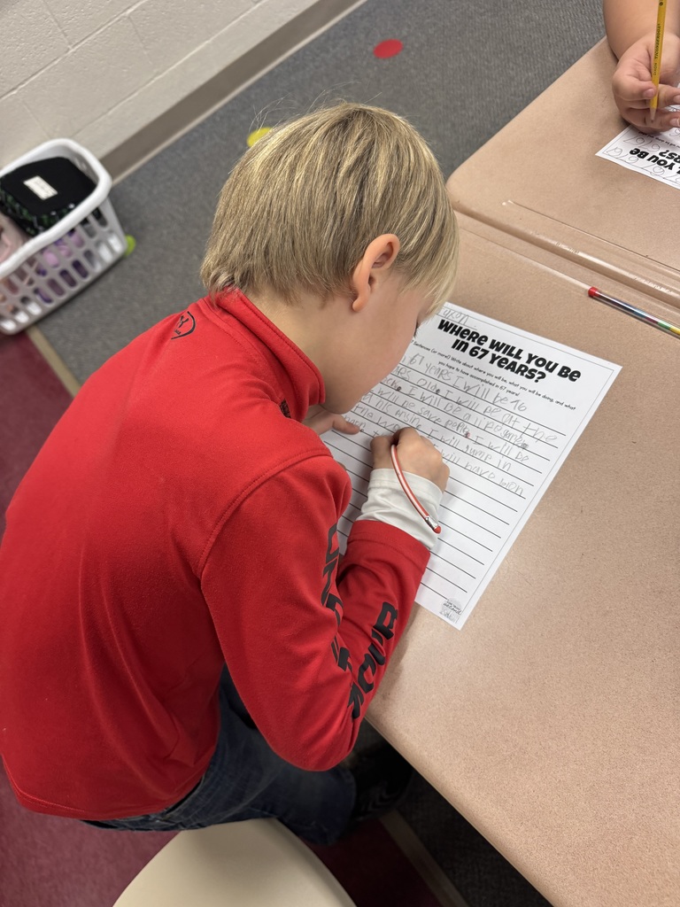 student writing a 6-7 assignment