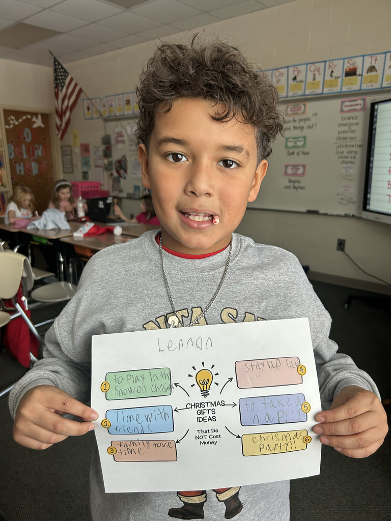 Student holding their gift ideas