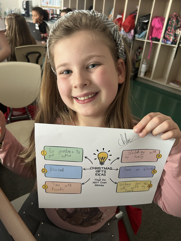 Student holding their gift ideas