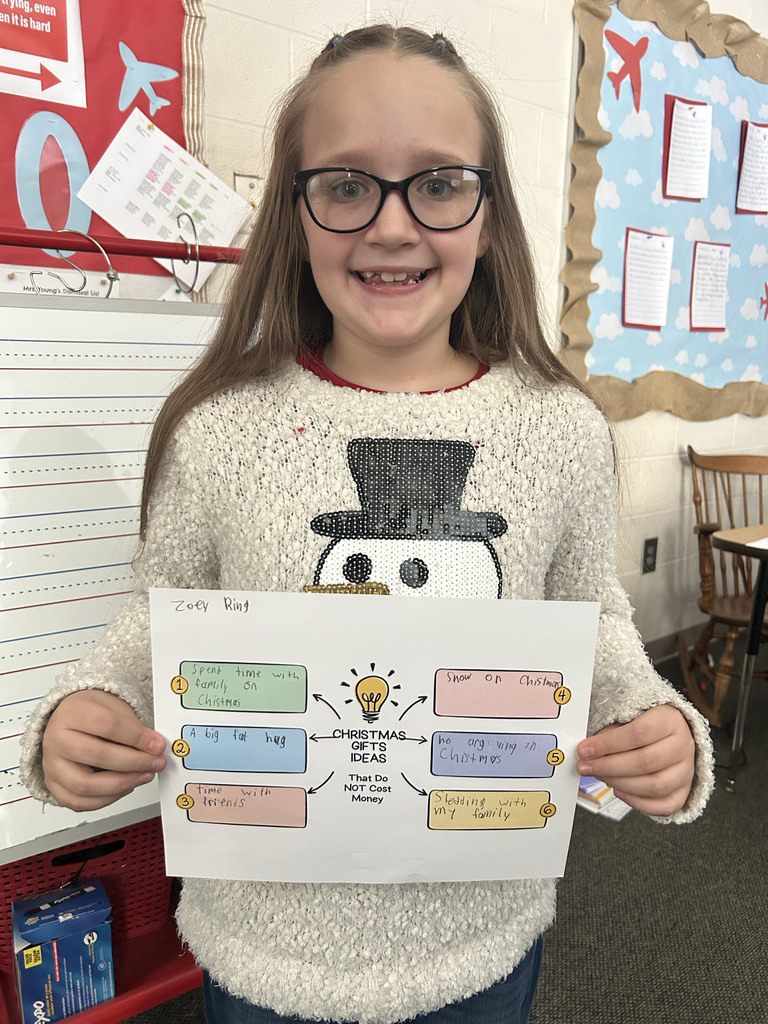 Student holding their gift ideas