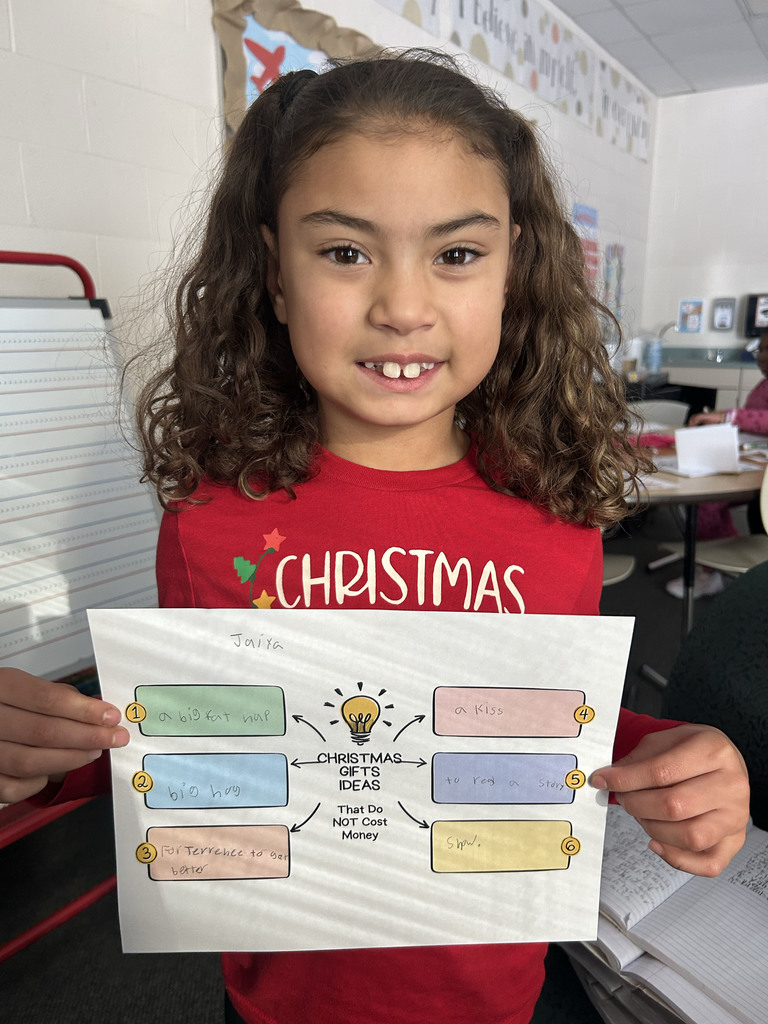 Student holding their gift ideas