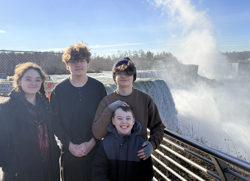Bailey and his family at Niagara Falls