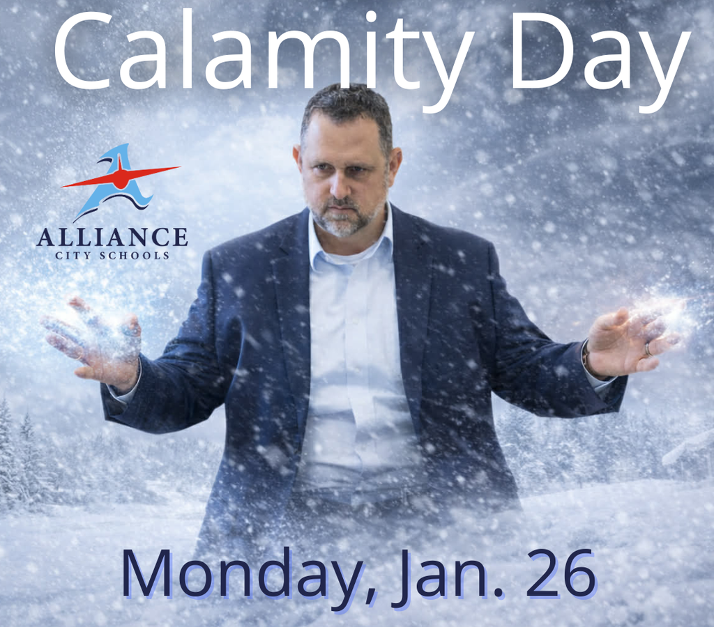 A funny picture of Mr. Gress that makes him look like he is trying to control the snow