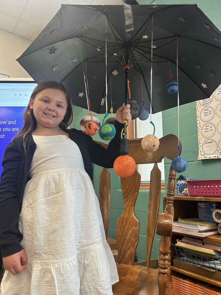 Students showing their projects to the class