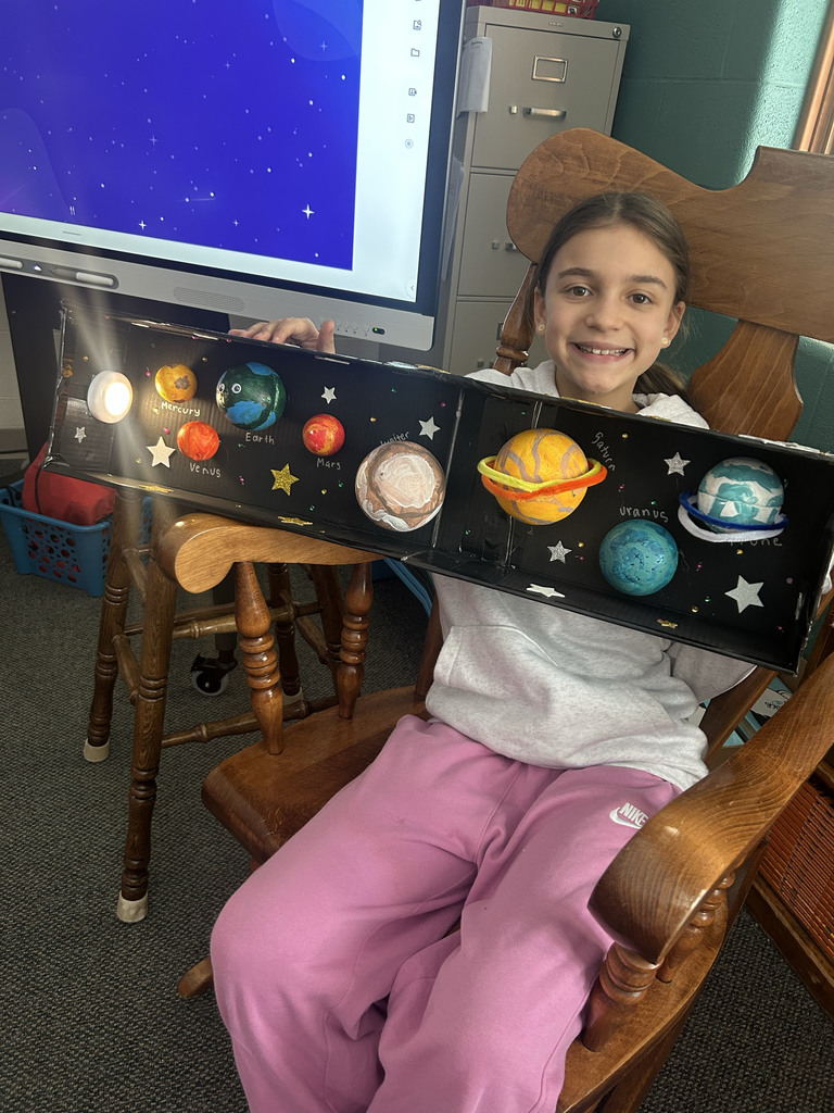 Students showing their projects to the class