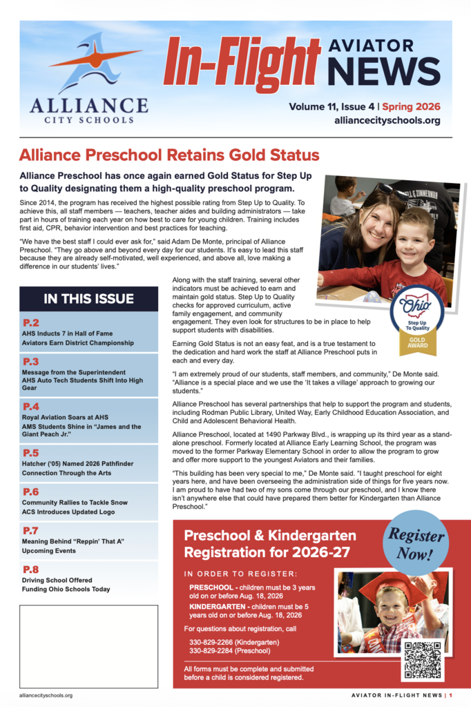 Front page of the Aviator In-Flight Newsletter