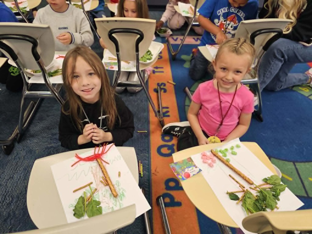 Students with their trees
