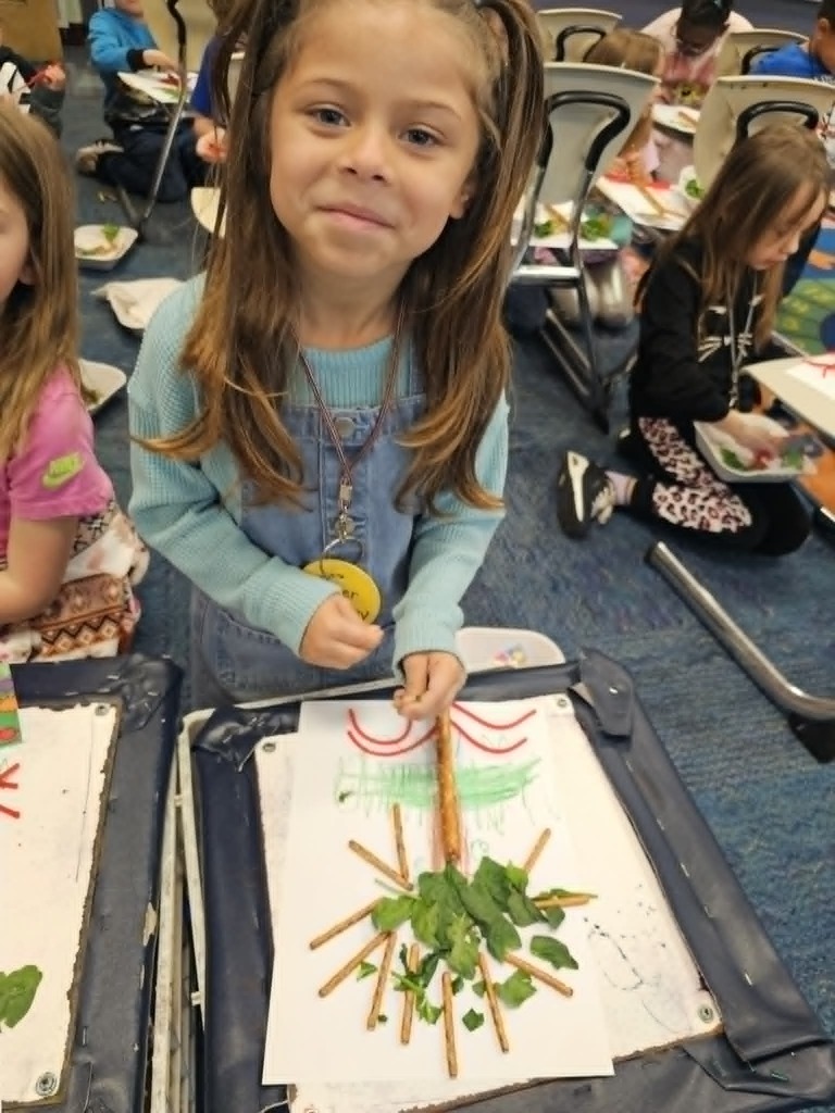 Students with their trees