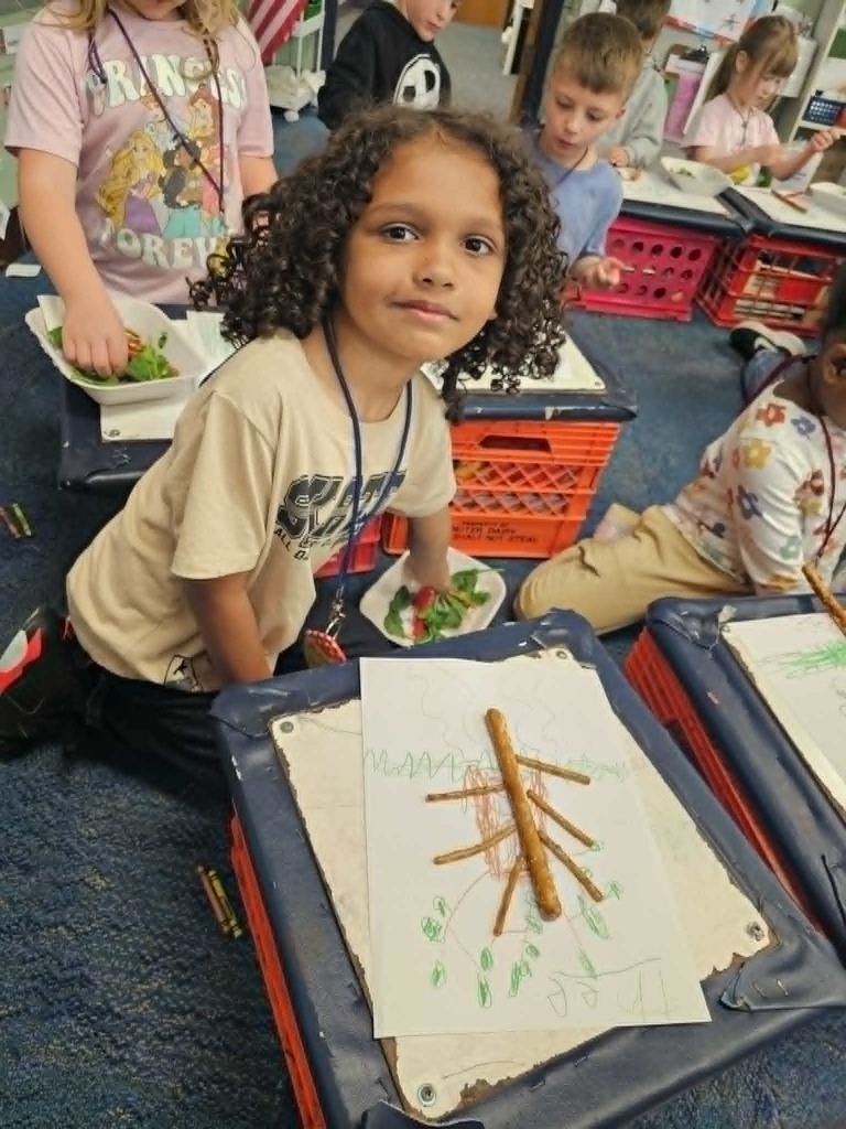 Students with their trees