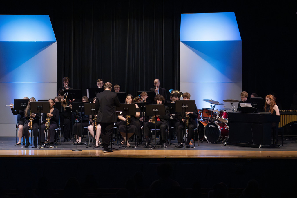 Alliance jazz band performing on stage