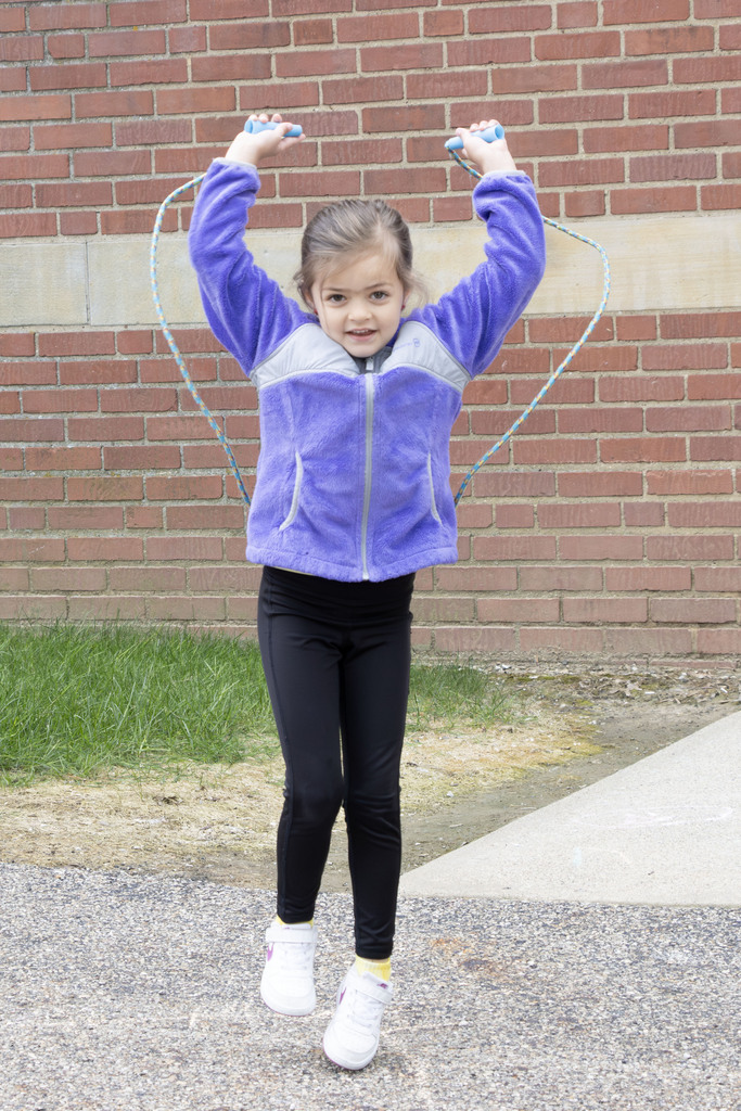 student jumping rope